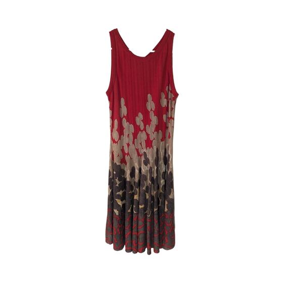 Nic + Zoe Sleeveless Red,Tan,Gray Knee Length Knit Sweater Dress Women's Size PM - Picture 1 of 7
